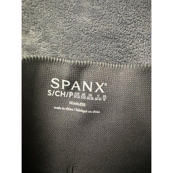 Spanx Seamless Sculpt Chevron Ribbed Cropped Grey Green Leggings Size Small - Picture 6 of 8